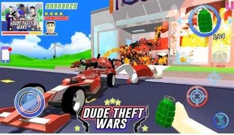 Dude Theft Wars MOD APK v0.9.0.9e2 (Unlimited Money Mega Menu) 2 dude theft wars town